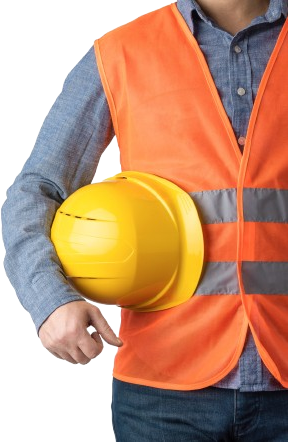 Person holding hard helmet